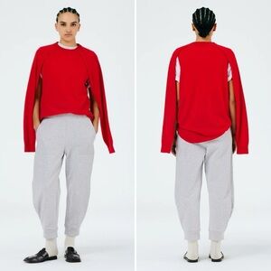 Tibi Calder Sweatpants French Terry Fabric Sculpted Ankle Size Large